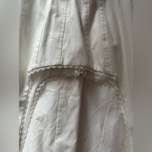 WAYF White Lace Trim Corset Bodice Midi Dress Romantic Fit & Flare XS - Picture 2 of 13